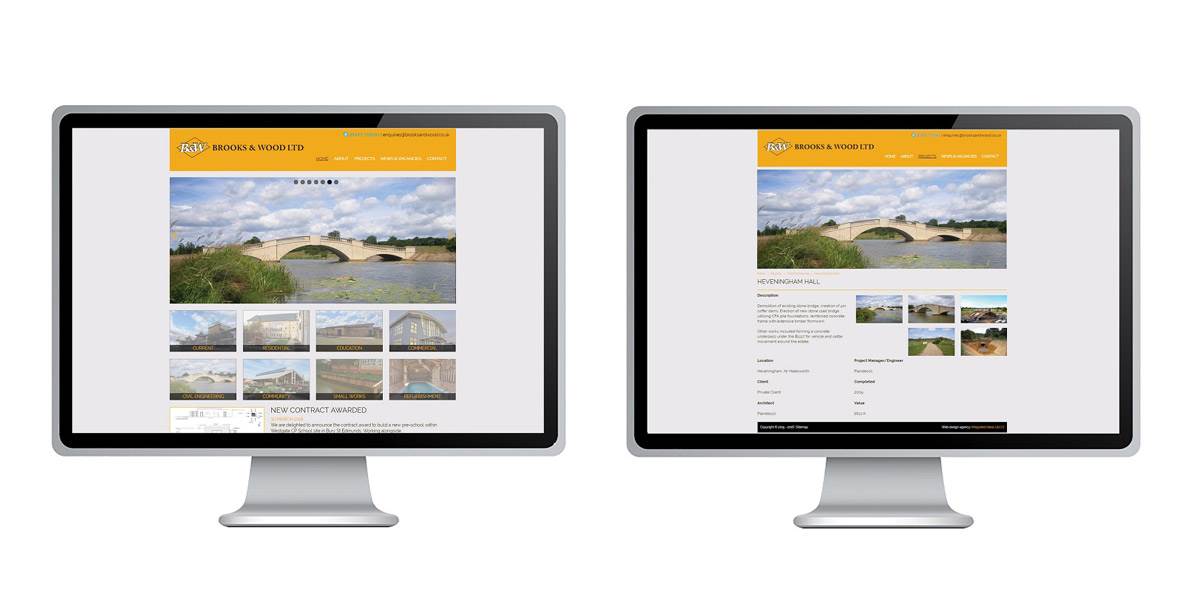 Brooks and Wood website screens