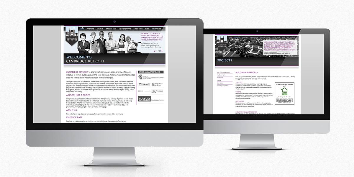 Cambridge Retrofit website screens