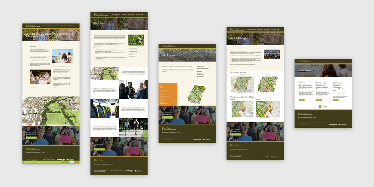 Elms Park Website Case Study - Web Page Spread