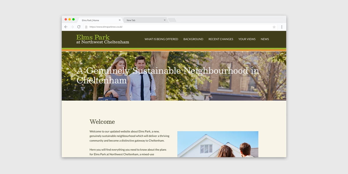 Elms Park Website Case Study - Home Page