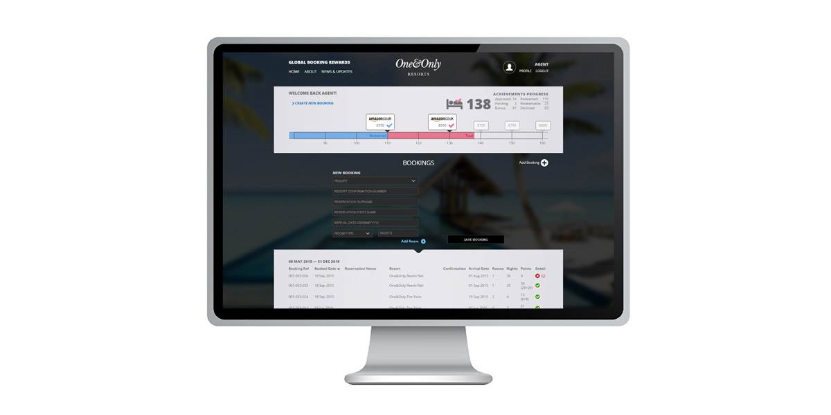 One&Only Resorts portal agent dashboard