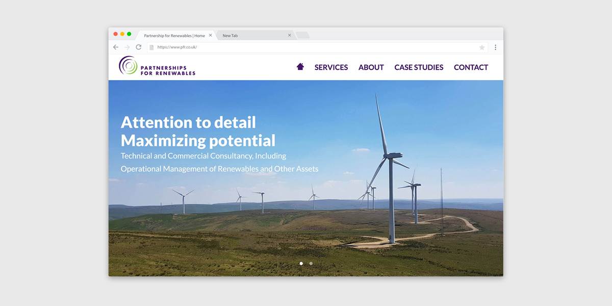 PFR Case Study - Website Homepage Header