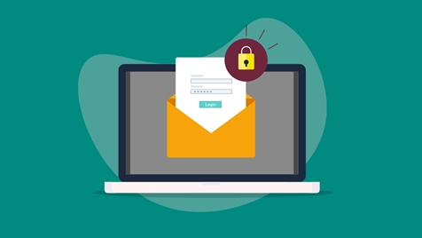 Email Security Top Tips Laptop Illustration