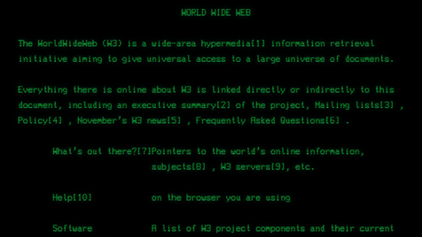 Screen shot of first ever website