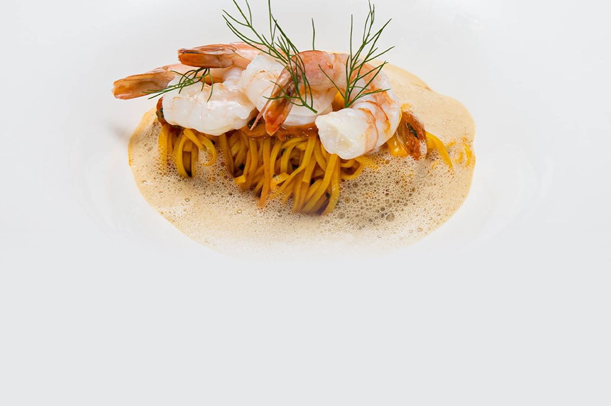Marina Social Dubai Website Case Study - Image of linguini with king crab