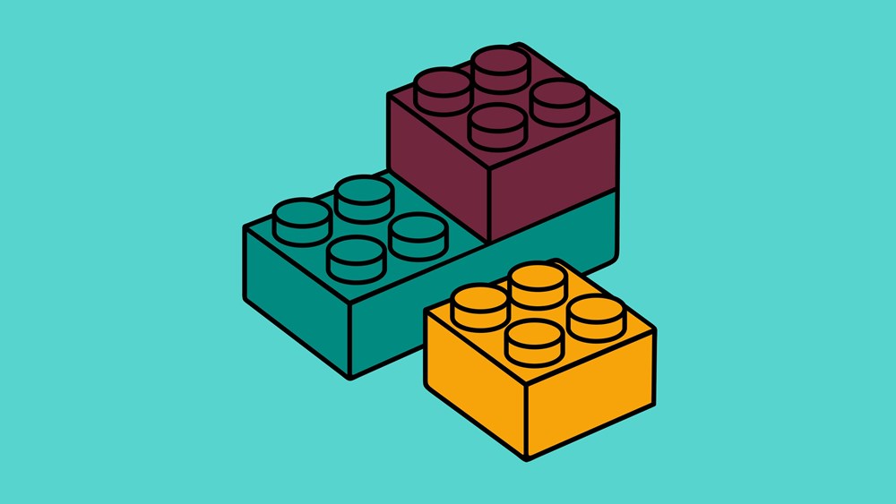 Three colours Lego blocks